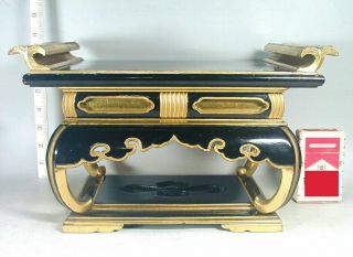 Buddhist Temple 387 Japanese Altar Kyozukue Wood Lacquer Gold Table Stand Japan