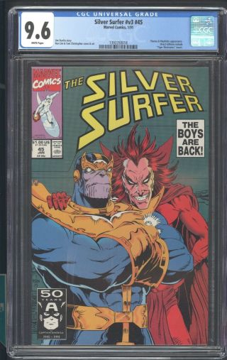 Silver Surfer Volume 3 No.  45 Cgc 9.  6 1/91 App Of Thanos & Mephisto
