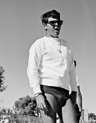 Vintage Photo Negative Beach Man Bulge Semi - Nude Gay Interest Speedo Lifeguard ?
