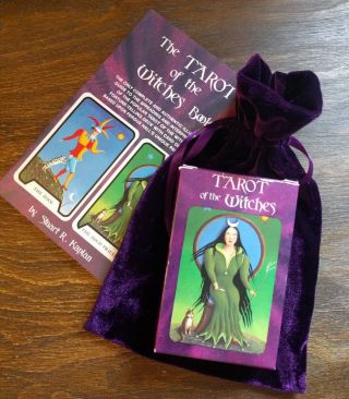 The Tarot Of The Witches Deck & Book Gift Set Purple Velvet Bag Complete Yule