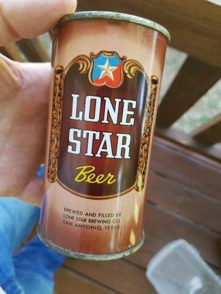 1950s Brown Lone Star Beer Flat Top Can,  Ccc Medium Background Can