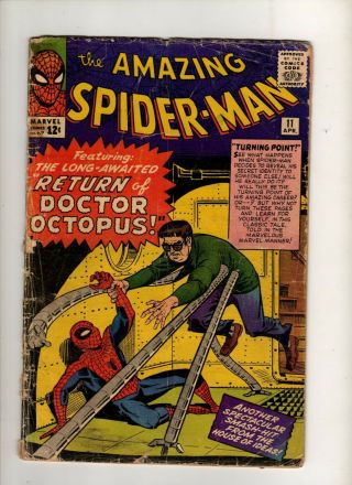 Spider - Man 11 2nd App Of Doctor Octopus Doc Ock Lee Ditko Marvel 4/64