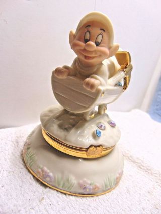Lenox Disney Dopey Treasure Trinket Box Snow White And The Seven Dwarfs Charm