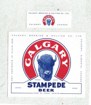 Beer Label - Canada - Stampede Beer - Calgary Brewing & Malting Co.  - Alberta