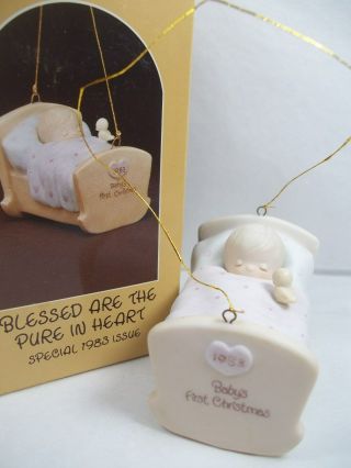 Precious Moments Ornament 1983 Blessed Are The Pure Heart Baby 