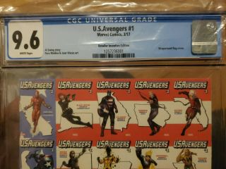 U.  S.  Avengers 1 Cgc 9.  6 variant.  Retailer incentive edition.  Wraparound flag cov 3