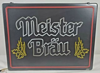 Krr Vintage 1985 Plastic Meister Brau Light Up Beer Sign Breweriana Bar Mancave