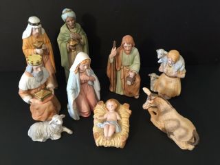 Homeco Home Interiors Vintage Nativity Set 9 Figures With Flaw Baby 