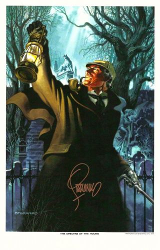 Jim Steranko Signed Art Print Sherlock Holmes Hound Of The Baskervilles Revenge