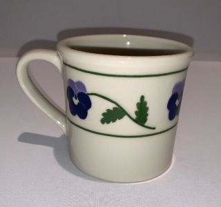 Hartstone Carlisle Pottery Usa Coffee Mug Handpainted Stoneware Purple Flower