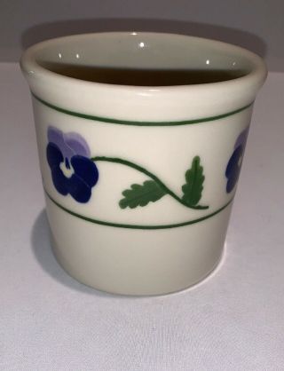 Hartstone Carlisle Pottery USA Coffee Mug Handpainted Stoneware Purple Flower 2