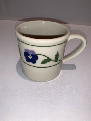 Hartstone Carlisle Pottery USA Coffee Mug Handpainted Stoneware Purple Flower 3