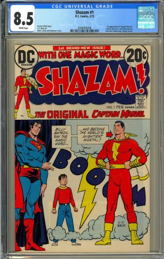 Shazam 1 First Issue Captain Marvel Superman Dc Comic 1973 Cgc 8.  5