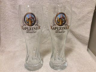 2 Kapuziner German Beer Glass 0.  5 Liter 9.  5 " Swirl Base R2