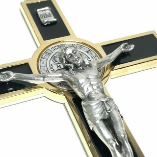 Black 8 St.  Benedict Cross Crucifix - Exorcism - Saint - Blessed - San Benito