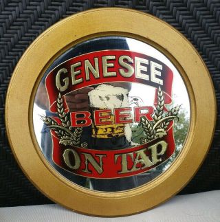Vintage Genesee Beer On Tap Mirror Sign 17 " Unique Genny Sign.
