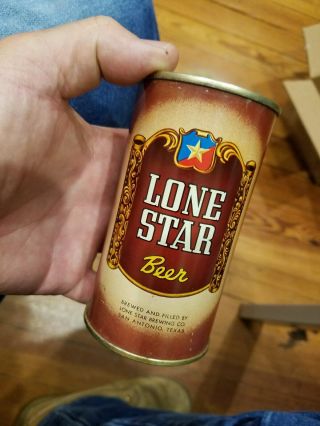 1950s Lightest Brown Lone Star Flat Top Beer Can,  42 - A Iii Can Maker