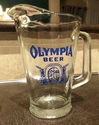 Olympia Glass Beer Pitcher Blue