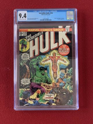 Incredible Hulk 178 Cgc 9.  4 Famous Death And Rebirth Of Adam Warlock Story