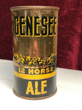 Old Genesee 12 Horse Ale Flat Top Beer Can Rochester York Irtp Copper Steel