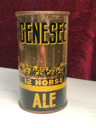 Old Genesee 12 Horse Ale Flat Top Beer Can Rochester York IRTP Copper Steel 2