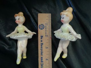 Vintage 1958 Holt Howard Set Of Two Ballerina Pixie Candle Stick Climbers