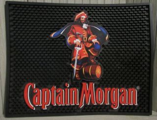 Heavy Captain Morgan Spiced Rum Spill Mat Bar Mat Coaster 14 X 11 "
