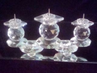 Swarovski Crystal 3 Candle Holder 4 " High