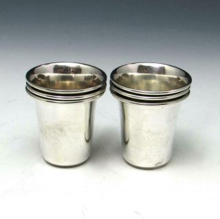 6 Vintage Solid Sterling Silver Stackable Judaica Kiddush Cup Shot Glass Set 88g 3