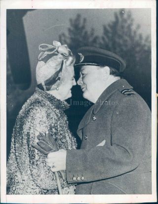 1944 Photo Winston Churchill Prime Minister Conference Josef Stalin 6x8