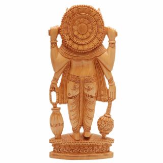 Wooden Brahma Statue For Home Indian Hindu God Handmade Unique Art Fine 10 inch 3