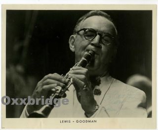Benny Goodman Signed Photo Big Band Jazz Swing Clarinet Note Blue W/inscription