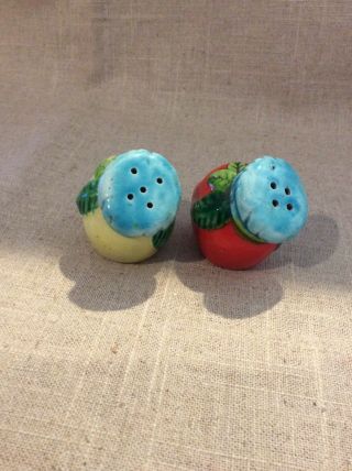 Vintage Vegetable Anthropomorphic Salt & Pepper Shakers with Faces 2
