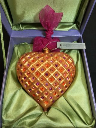 Swarovski Expressions from the Heart Blown Glass Crystal Ornament - Orange w/box 2