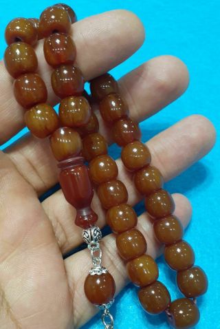 Yellow Faturan German Rosary Amber Bakelite Islamic Prayer 33 Beads Tesbih