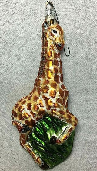 Slavic Treasures Glass Ornament Giraffe Figure 7 " Made In Poland - No Tag