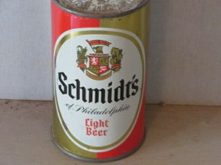 Schmidts.  Light Beer.  Real Beauty Inside.  Flat Top