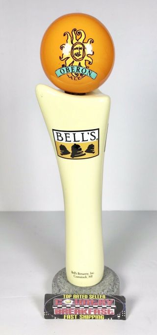 Bell’s Brewery Oberon Ale Sun Logo Beer Tap Handle 10.  5” Tall -