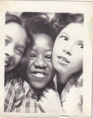 Vintage Photo Booth - Playful Group Of Young Girl Friends,  Black & White