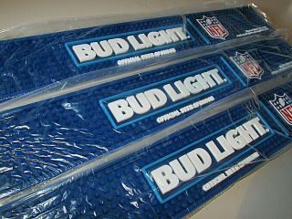 X3 Bud Light Nfl Football Beer Bar Mat Pint Glass Kegerator Spill By Budweiser