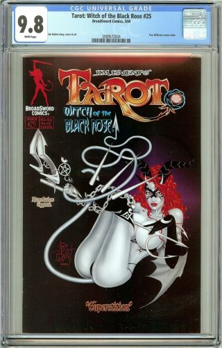 Tarot Witch Of The Black Rose 25 Cgc 9.  8 Wp 2009572024 W/ Signed Lithograph