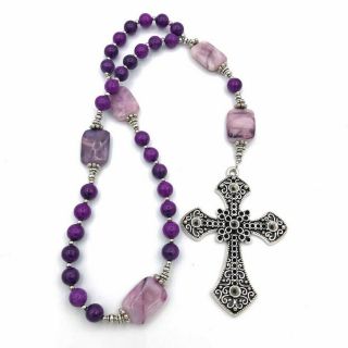 Dunglebees Handcrafted Beaded Anglican Prayer Beads Episcopal Purple