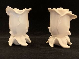 Pair Lenox Rose Candlestick Taper Candle Holder Floral Gallery 2