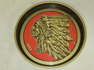 Vintage Iroquois Indian Head Beer Metal - Tin Litho 13 " Tray Buffalo Ny Vintage