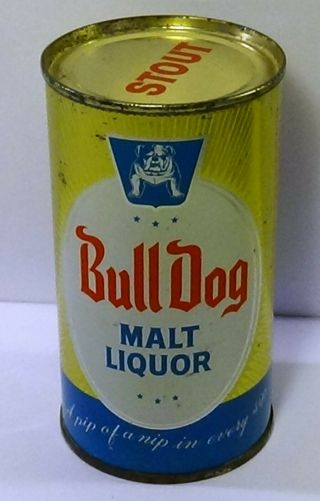 Bull Dog Stout Malt Liquor Flat Top Beer Can Just