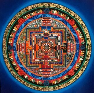 , Hand Painted,  Tibetan,  Kalachakra Mandala,  Thangka,  Thanka Art