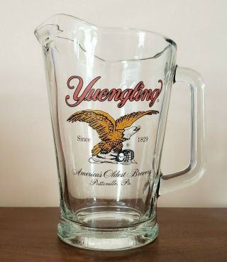 Yuengling Large Glass Beer Pitcher 48oz 9 Inch America 