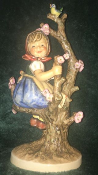 Goebel Hummel Figurine Girl In Apple Tree Stamped 141 W Germany 1968.  10 1/4 In
