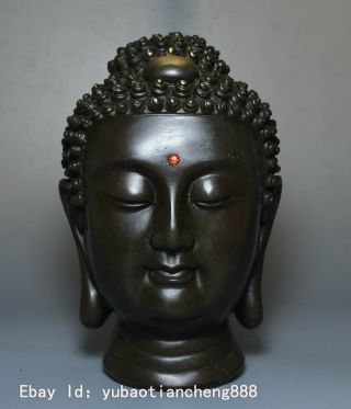Tibet Buddhism Copper Bronze Shakyamuni Sakyamuni Buddha Head Bust Statue