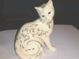 Lenox Jewels Of Light Cat - Crafted Of Pierced Ivory Fine China & Hand Painted
